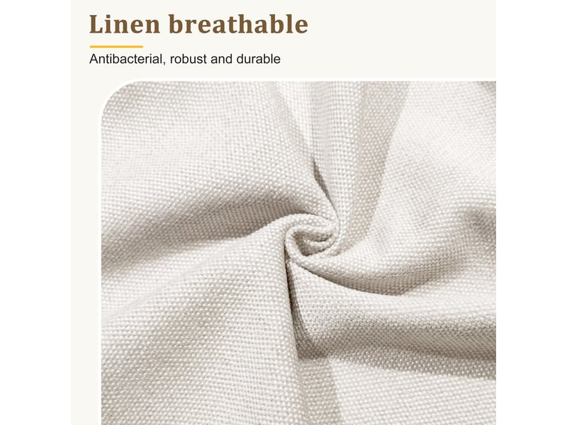  Lit enfant rembourré avec coffre de rangement - avec tête de lit capitonnée - sommier à lattes - lin - beige (sans matelas)  - Conforama W