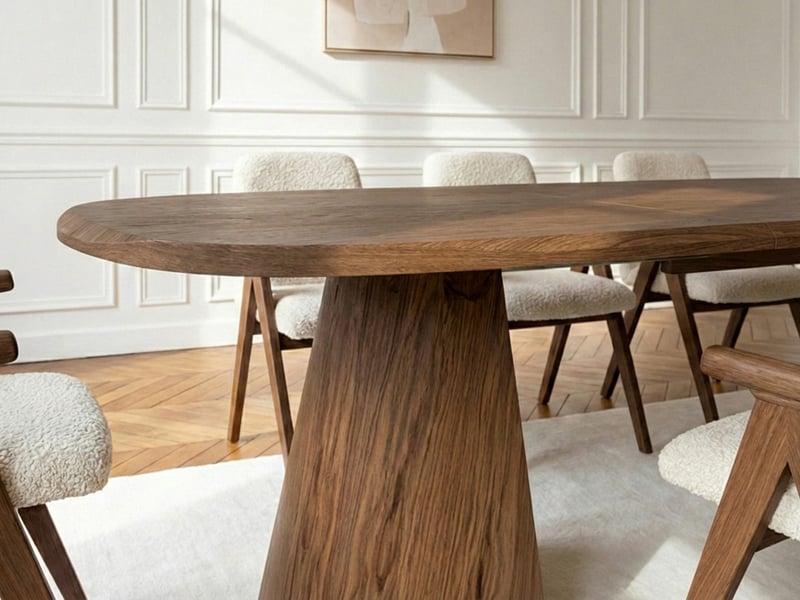  Bobochic ensemble mazargues avec table à manger extensible 200 à 300 cm + 6 chaises pagnol placage chêne massif marron foncé MAZARGUES - Conforama D