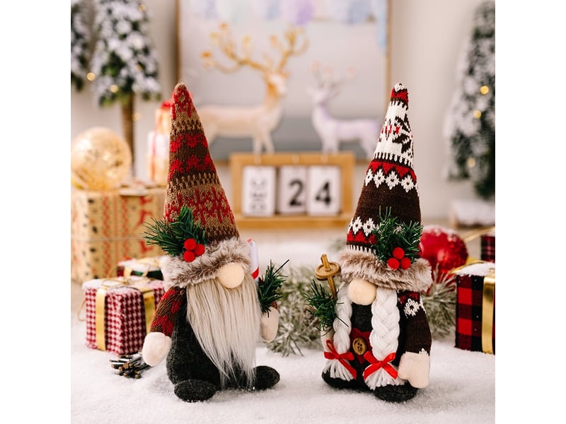  Gnome de noel lot de 2 deco noël  peluche elfe christmas décoration pour maison cuisine  - Conforama D