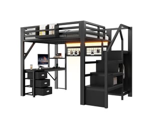 Lit mezzanine 140x200 cm <strong></strong>  <strong>Radiant Stride</strong> coloris noir