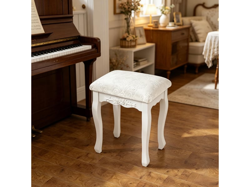  Tabouret de piano vintage rembourré élégant pour coiffeuse et chambre 1 pièce  - Conforama B