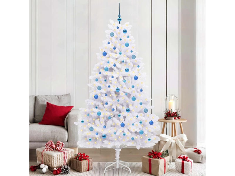 Sapin de noël, arbre de noël artificiel à branches articulées blanc 210 cm shl9121 - Conforama B
