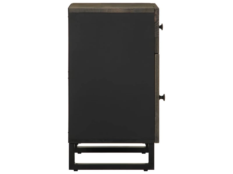  Table de chevet - cabinet de chevet - table de nuit noir 50x33x60 cm bois de manguier massif  - Conforama C
