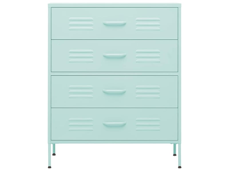  Commode, armoire à tiroirs bureau vert menthe 80x35x101,5 cm acier  - Conforama C