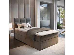 Lit avec rangement 100x200 cm <strong>MASSENO</strong> <strong></strong> coloris gris