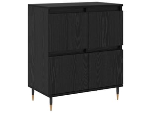 Buffet - bahut - meuble de rangement chêne noir 60 x 35 x 70 cm