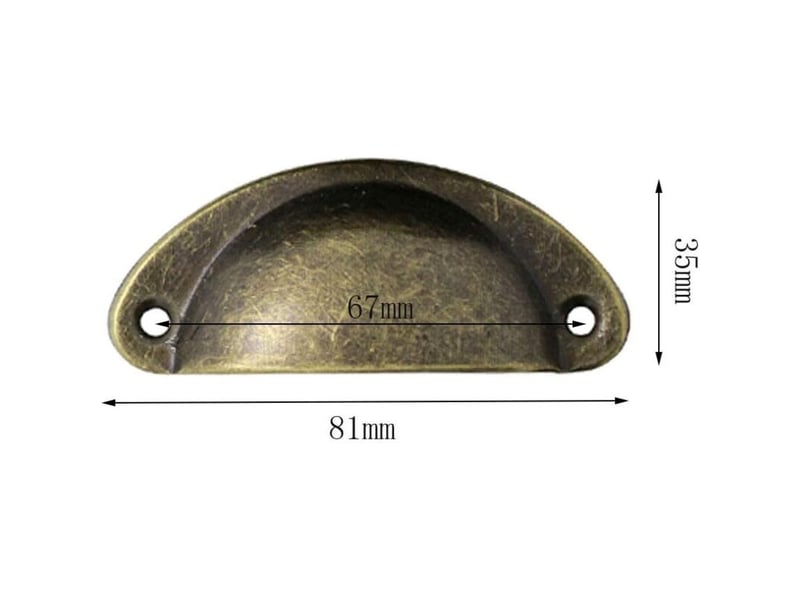  Lot de 10 poignées de tiroir rétro en métal pour meubles de cuisine porte d'armoire placards avec boutons meubles en laiton antique  - Conforama B