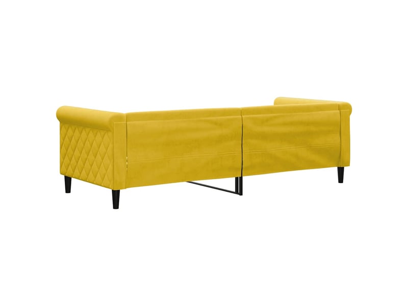 Lit simple- lit adulte - lit de repos sans matelas jaune 80x200 cm velours - Conforama D