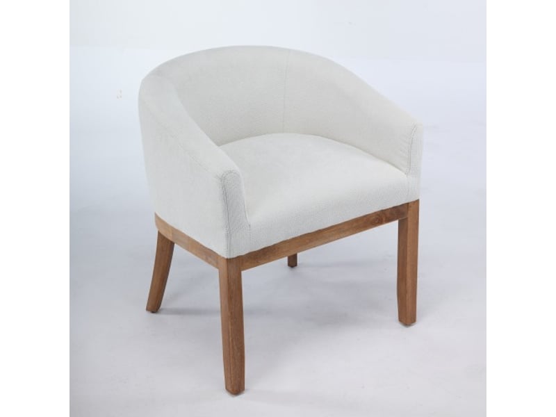  Chaises de salle à manger mid-century avec accoudoirs, lin beige et cadre bois naturel – vendue à l’unité de1891bg 19 po  - Conforama A