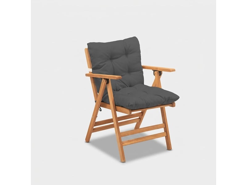  Chaise de jardin pliante en bois inclinable tavren - anthracite  - Conforama A