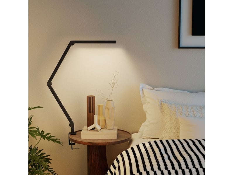  Lampe de bureau led 121,5x3,8x5,5 cm 96 led réglables métal noir  - Conforama C