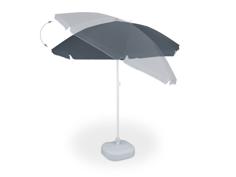  Parasol réglable en hauteur 180 cm design classique terrasse jardin 193 x 180 x 111 cm en polyester gris 13_0005265  - Conforama E