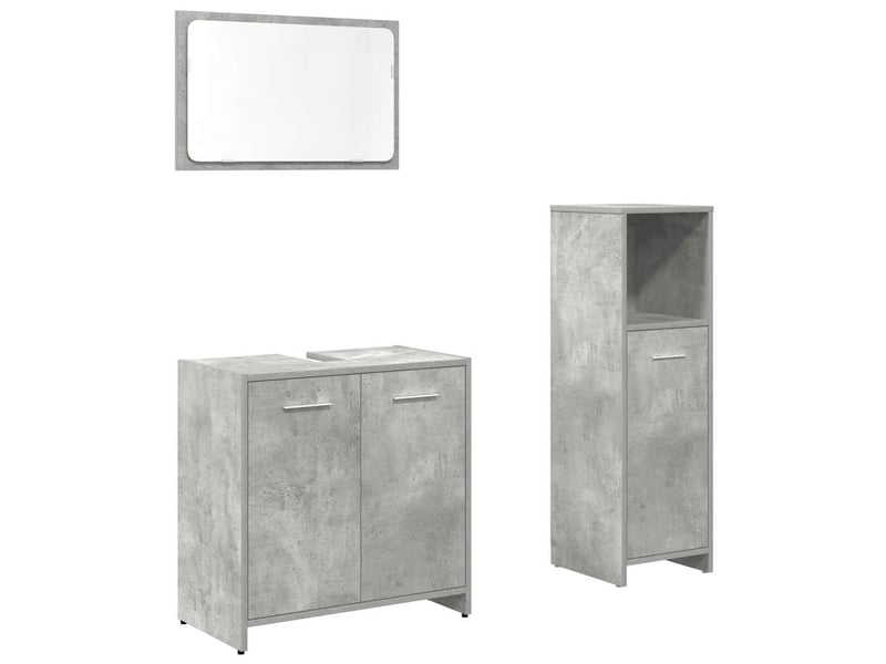  Ensemble de meubles de salle de bain 3 pcs gris béton cf63782  - Conforama A