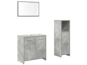 Ensemble de meubles de salle de bain 3 pcs gris béton cf63782