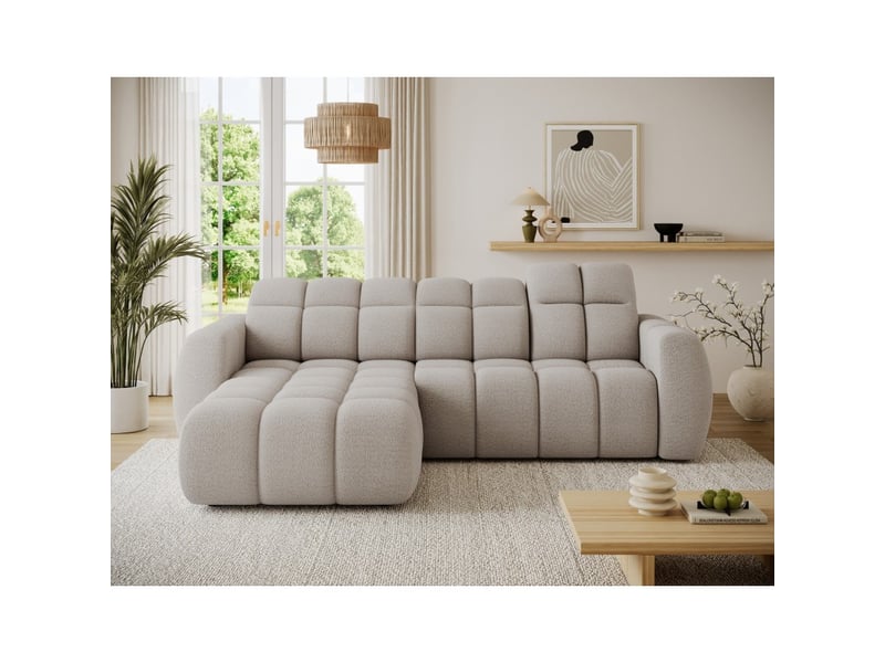  Canapé d'angle électrique fanoti 3 places beige – angle gauche  - Conforama E