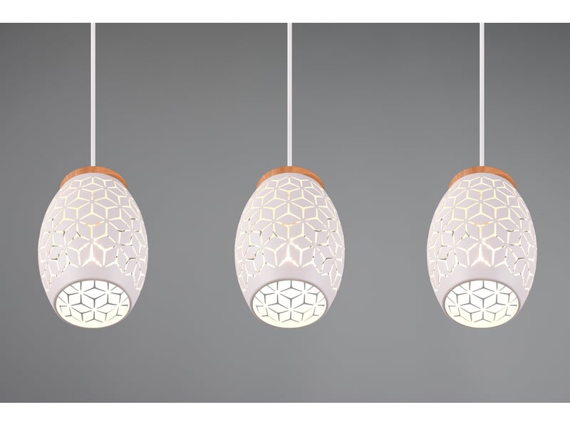 Suspension bidar 3xe27, max.28,0 w , blanc mat -trio  - Conforama E