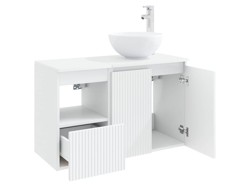  Ensemble de mobilier de salle de bain 2 pc blanc cf63988  - Conforama D