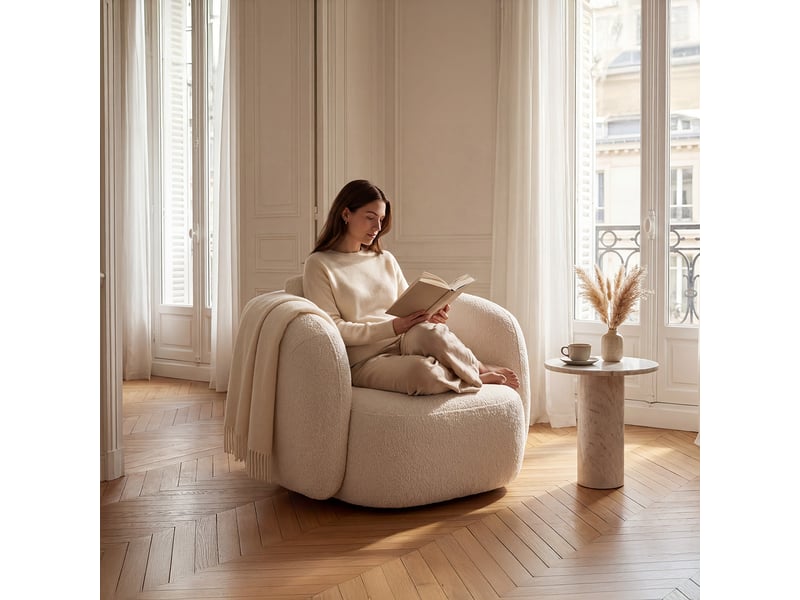  Fauteuil luna blanc cassé 3 places 3CA57.AS.1D.01 - Conforama B
