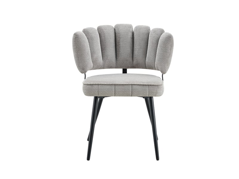  Lot de 2 chaises de salle à manger en velours gris clair, pieds en métal noir W3658P391050 - Conforama A