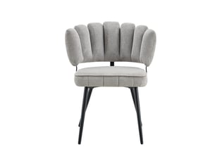 Lot de 2 chaises de salle à manger en velours gris clair, pieds en métal noir