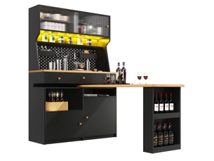 Vitrine coloris noir 4 étagère(s) <strong>BEAUNIV</strong> <strong></strong> - 137 cmx177.7 cm