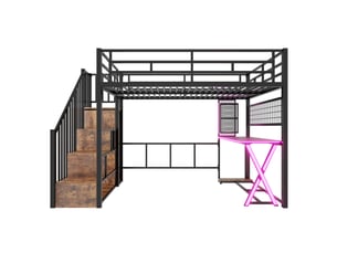 Lit mezzanine 140x200 cm <strong>ZOVIRA</strong>  <strong></strong> coloris noir