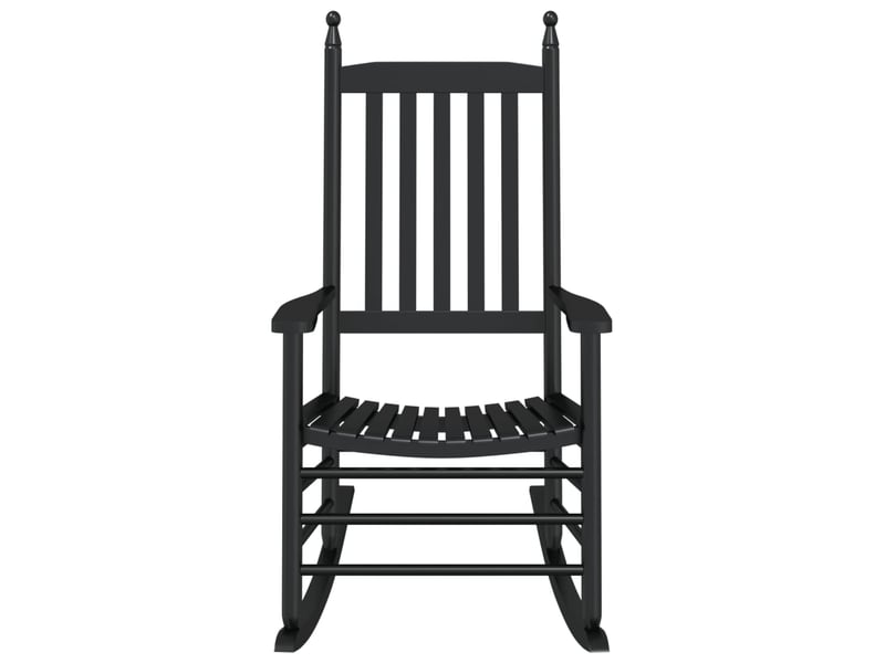  Fauteuil à bascule d'allaitement rembourré relax pour salon avec siège incurvé en bois noir dec028856  - Conforama B