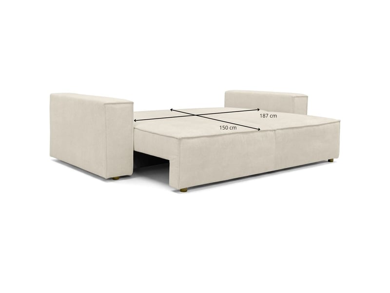  Canapé convertible 3 places avec coffre de rangement en tissu chenille beige foncé - harper Harper - Conforama D