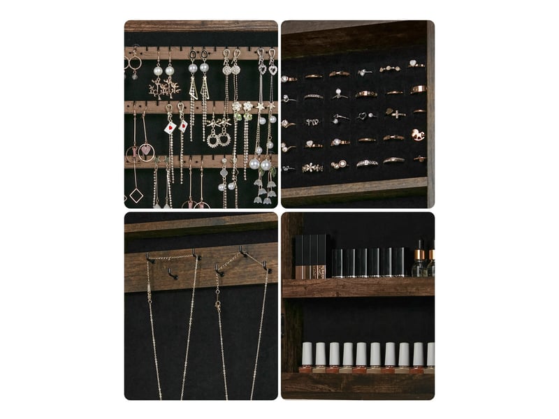  Miroir-armoire à bijoux mural oskar en bois rustique  - Conforama E