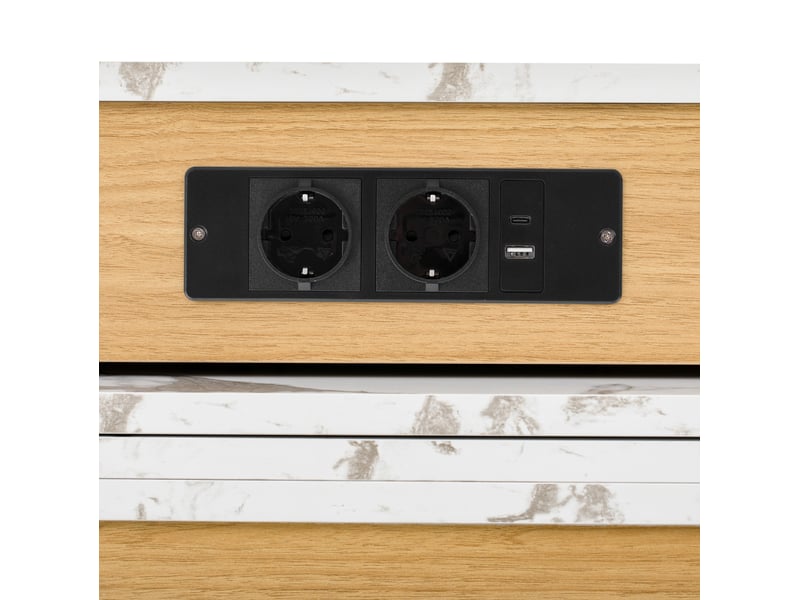  Îlot de cuisine extensible 55x80x93 cm mdf naturel  - Conforama D