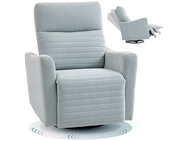  Fauteuil de relaxation, fauteuil pivotant, fauteuil inclinable, 90.5x82x101cm, gris  - Conforama B