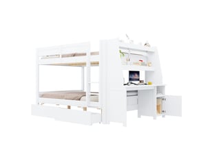 Lit superposé 140x200 cm <strong>DZMDIP</strong> <strong></strong> coloris blanc