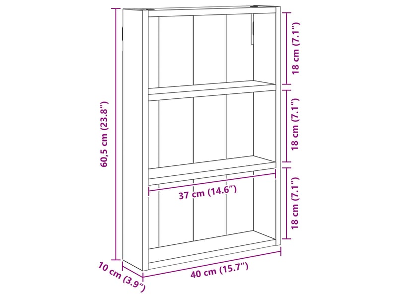  Armoire murale de salle de bain, cabinet de salle de bain chêne artisanal cf65190  - Conforama E