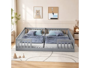 Lit 2 places 2x90x200 cm HAVRYA coloris gris