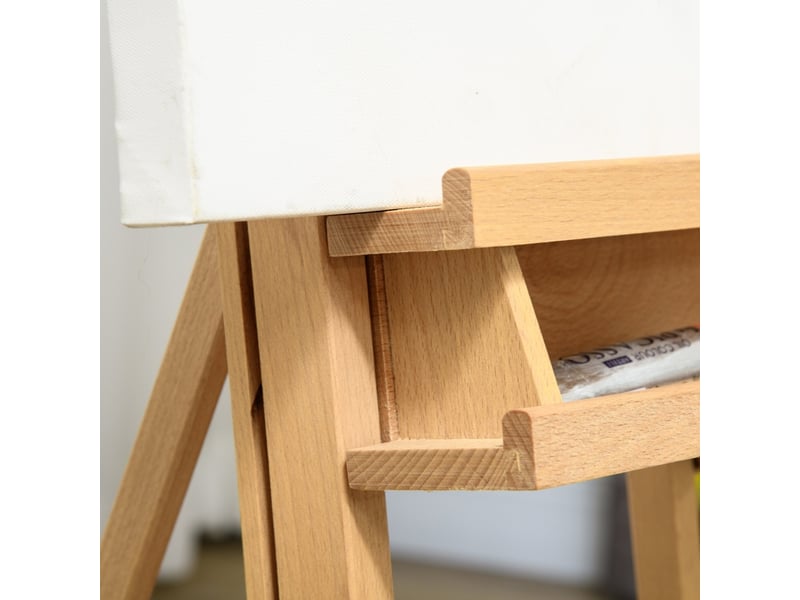 Chevalet d'artiste réglable,50,5x53x178-238 cm,4 roulettes,bois,naturel - Conforama D
