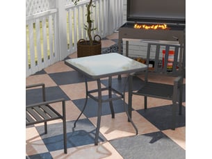Table de jardin carrée 68,5x68,5 cm résistante aux intempéries métal noir