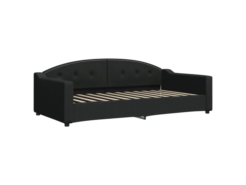  Lit simple- lit adulte -  lit de repos sans matelas noir 100x200 cm tissu  - Conforama A
