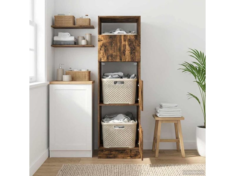  Armoire à laver chêne fumé 50x68x162 cm bois d'ingénierie  - Conforama D