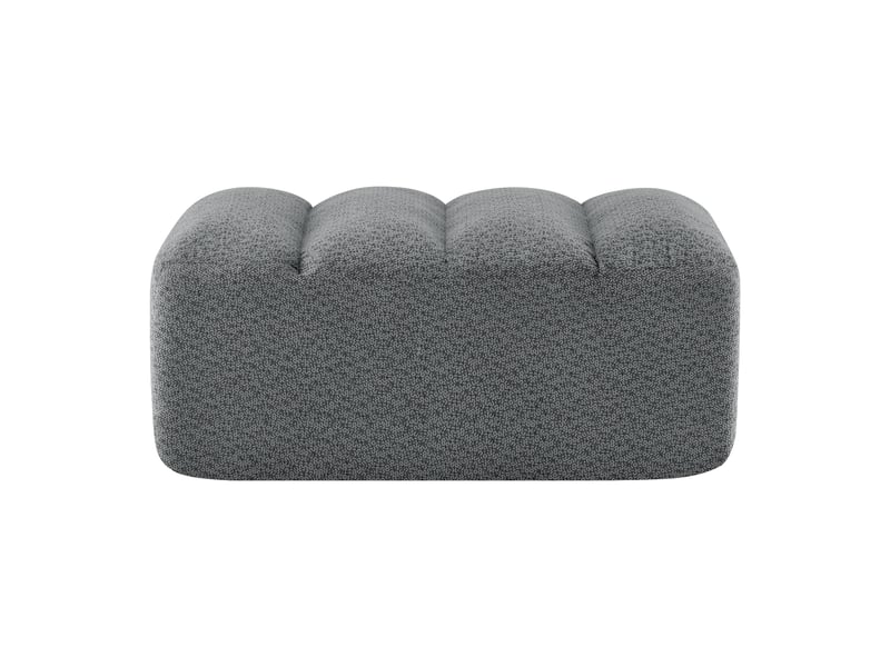  Pouf brravo en tissu polaire texturé, gris, siège d’appoint confortable  - Conforama A