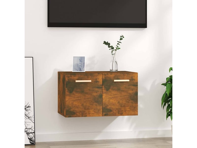  Armoire murale salon chêne fumé 60x36,5x35cm bois d'ingénierie shl8508  - Conforama B