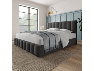 Lit coffre 140x200 cm REDOM coloris gris