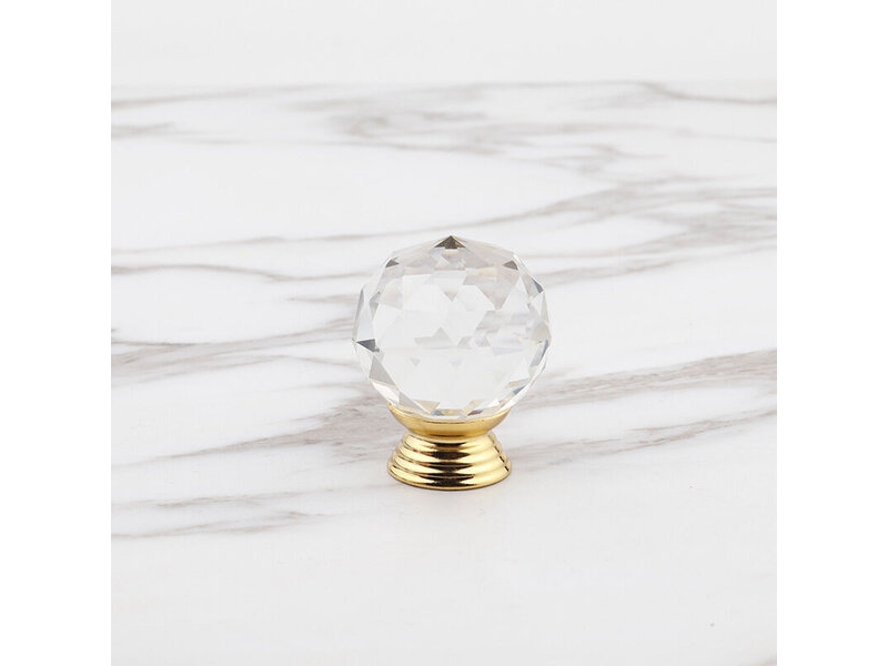  Pack de 10 boutons de porte en verre doré de 30 mm, poignées rondes en forme de manche pour la décoration de meubles et de tiroirs  - Conforama D