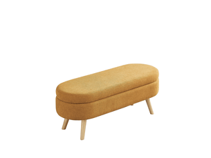 Banc de rangement 110x40x42 cm en chenille jaune