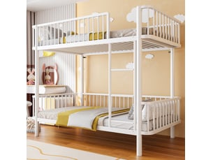 Lit superposé 2x90x200 cm <strong>MODENVIE</strong> <strong></strong> coloris blanc