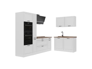 Vicco cuisine en angle, blanc campagneblanc, 230 x 120 cm sans plan de travail