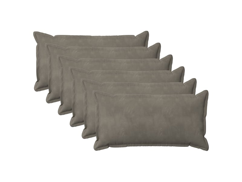  Lot de 6 coussins avec oreiller, coussins décoratifs houten gris clair fløjl cf51246  - Conforama A