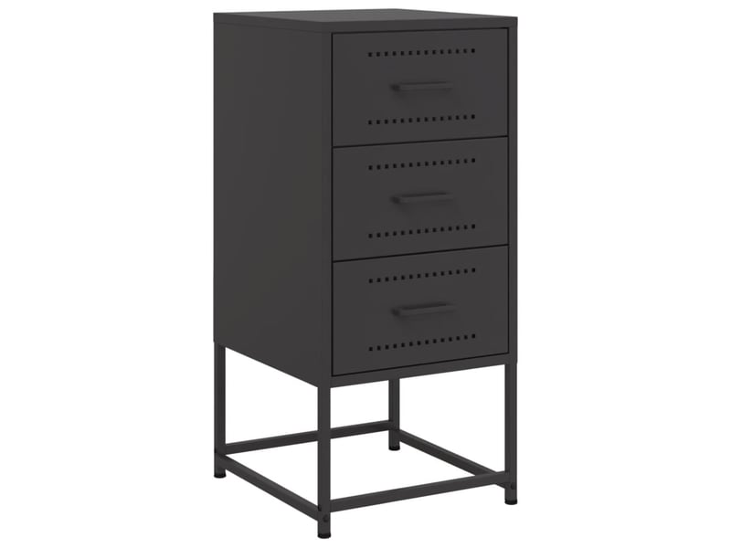  Lot de 2 tables de chevet - cabinet de chevet - table de nuit noir 36x39x78 cm acier  - Conforama D