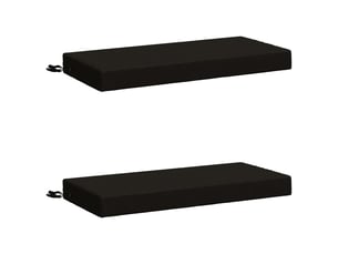 Lot de 2 coussins de banc, coussins d'assise soest 100 % polyester noir cf57290