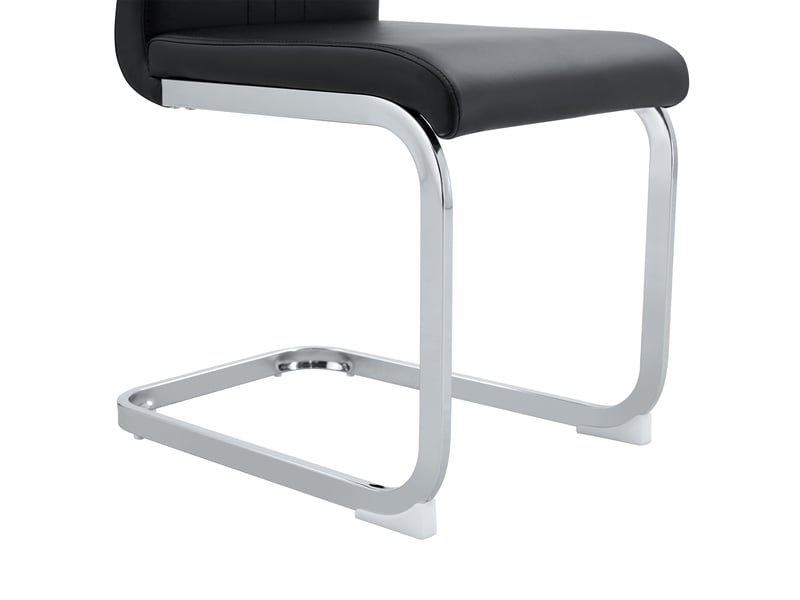  Set de 2 chaises cintrées en pu noir – style industriel et moderne  - Conforama E