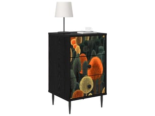 Table de chevet - cabinet de chevet - table de nuit zaandam chêne noir 36 x 33 x 61 cm